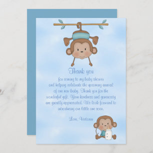 Baby Shower Baby Boy Monkey Invitation