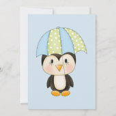 Baby Shower Baby Boy Penguin Invitation (Back)