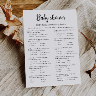 Baby Shower Baby Care Newborn Basics Game, Invitation