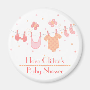 Baby shower: Baby clothes on clothesline Magnet