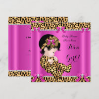 Baby Shower Baby Cute Girl Leopard Hot Pink Gold B