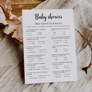 Baby Shower Baby Facts & Fun Statistics Game Invitation