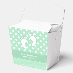 Baby Shower Baby Feet Polka Dot Favor Boxes