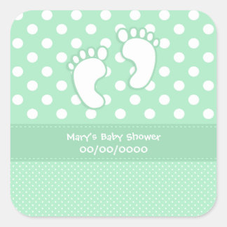 Baby Shower Baby Feet  Square Sticker