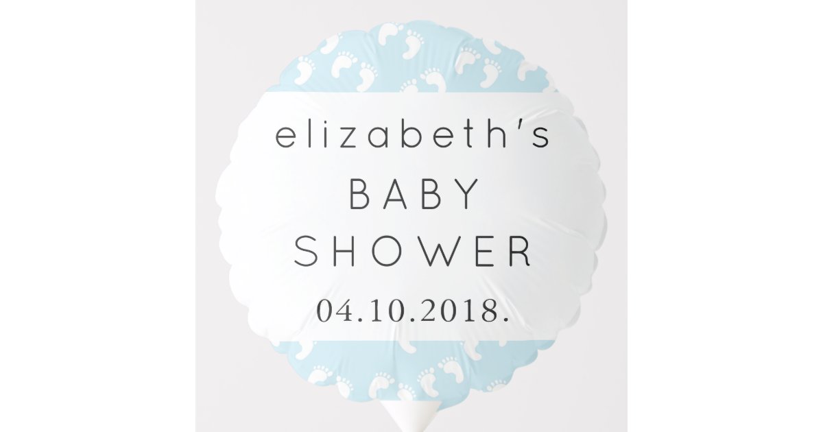 Baby Shower Baby Footprints Footsteps Blue Balloon Zazzle Com