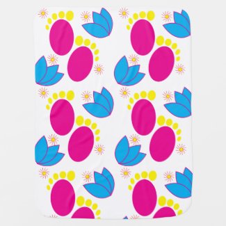 Baby Shower Baby Girl Baby Feet Colorful Floral