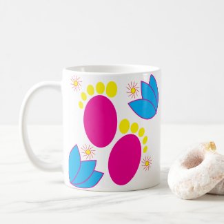 Baby Shower Baby Girl Baby Feet Colorful Floral
