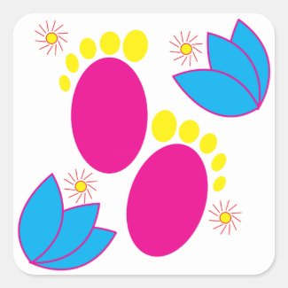 Baby Shower Baby Girl Baby Feet Colorful Floral