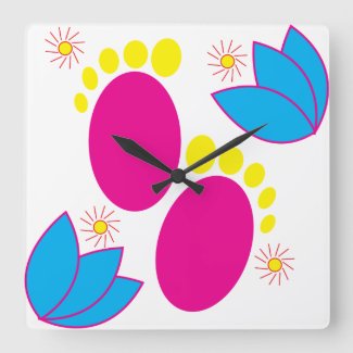 Baby Shower Baby Girl Baby Feet Colorful Floral