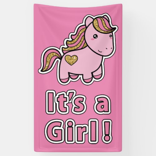Baby Shower   Baby Girl Horse Banner