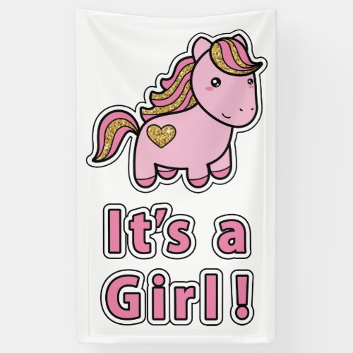 Baby Shower   Baby Girl Horses Banner