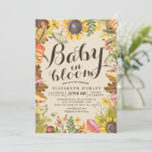 Baby Shower Baby in Bloom Maple Pumpkin Sunflowers Invitation (Standing Front)