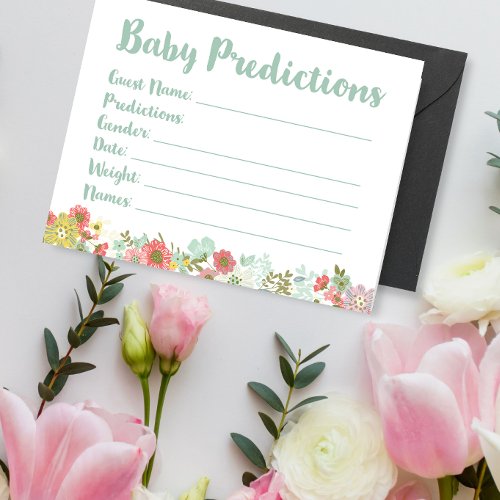 Baby Shower Baby Predictions Activity Card