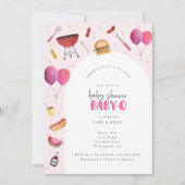 Baby Shower Baby-Q (BBQ) for Baby Girl Invitation (Front)