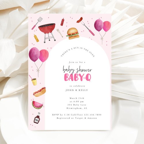 Baby Shower Baby_Q BBQ for Baby Girl Invitation