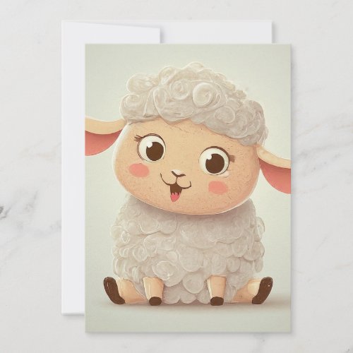 Baby Shower Baby Sheep Blank Invitation