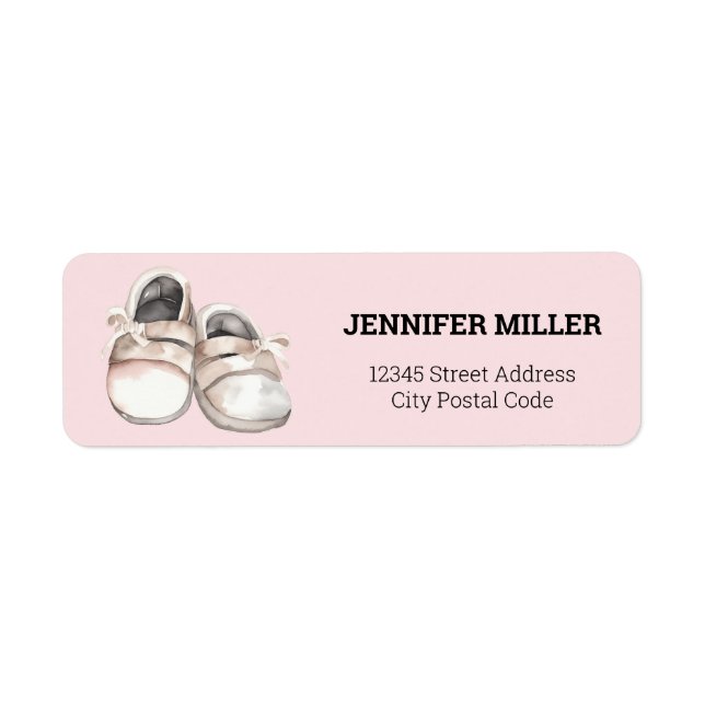 Baby Shower baby shoes  Label (Front)