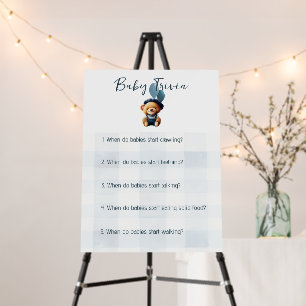 Baby Shower Baby Trivia Game Activity Foam Boards
