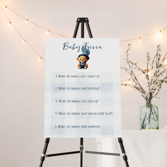Baby Shower Baby Trivia Game Activity Foam Boards (In Situ (Stand))