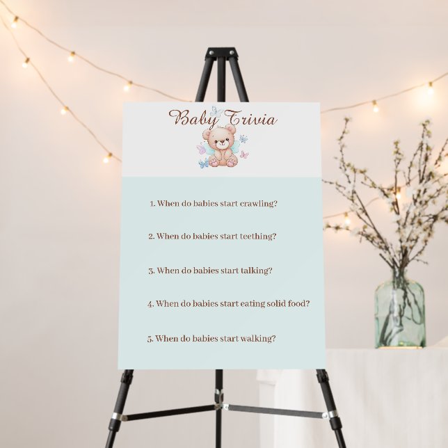 Baby Shower Baby Trivia Game Activity Foam Boards (In Situ (Stand))