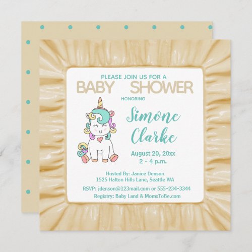 Baby Shower Baby Unicorn Mothers Name Invitation