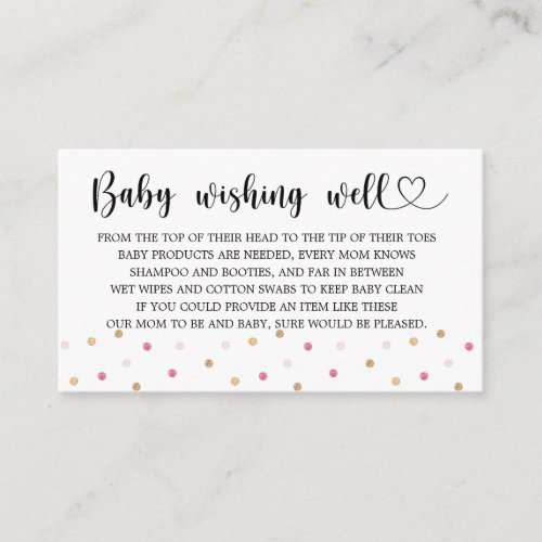 Baby Shower Baby Wishing Well Enclosure Card