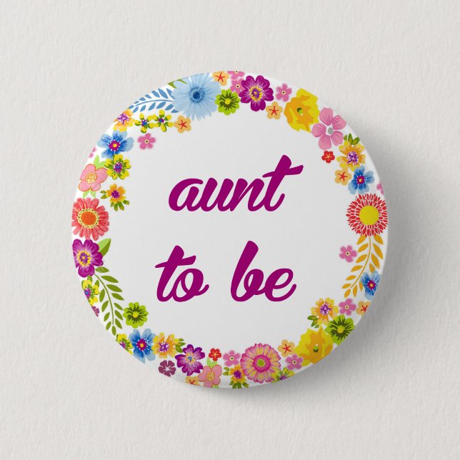 Baby Shower Badge - Aunt to be Button (Front)