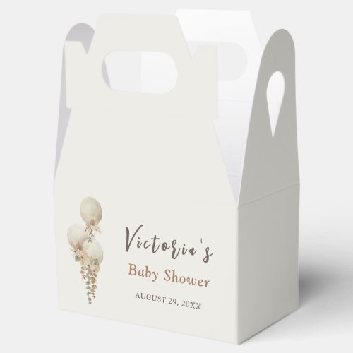 Baby Shower Balloon Floral Eucalyptus Neutral  Favor Boxes