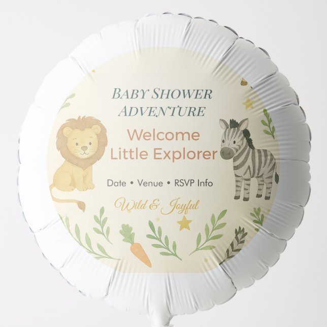 Baby Shower Balloon | Safari Adventure – Explorer (Front)