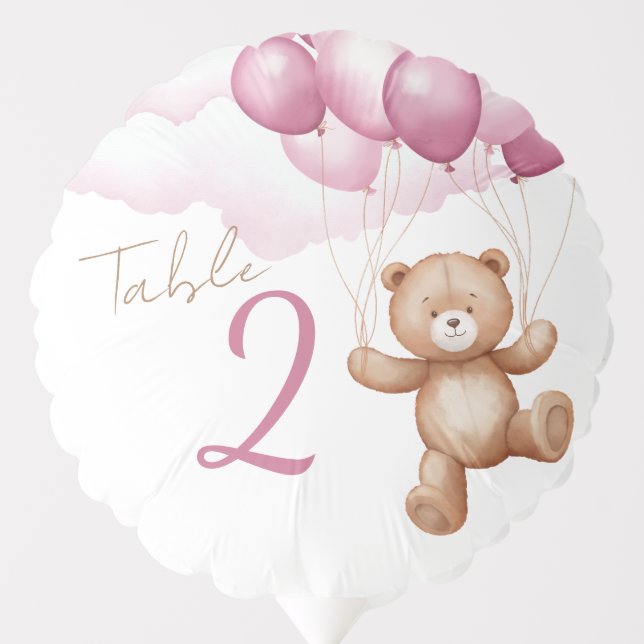 Baby shower balloon with teddy bear (Front)