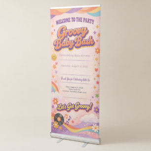 Baby Shower Banner Groovy Baby Retro Party