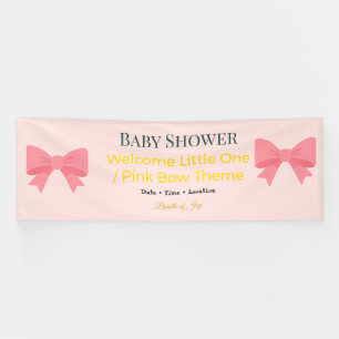 Baby Shower Banner Pink Bow Joy