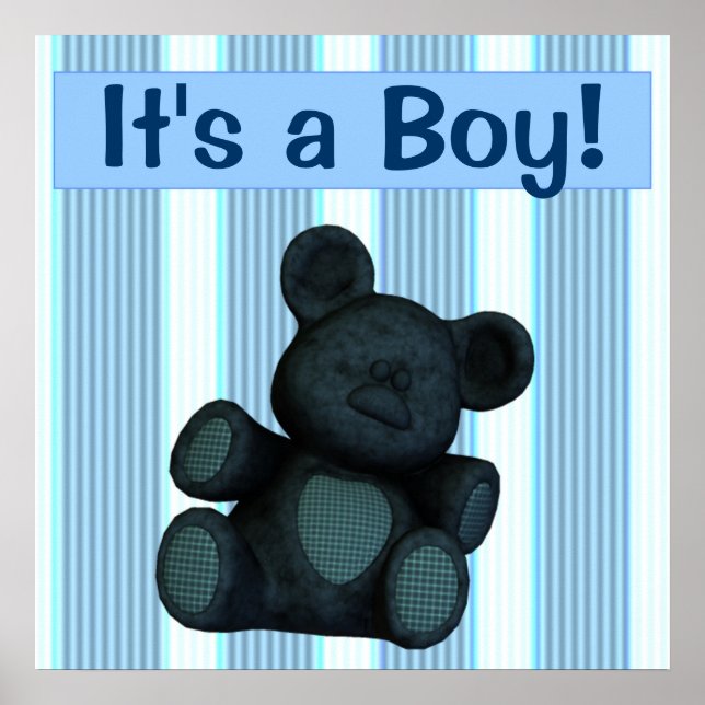 Baby Shower banner/poster customizable It's a boy Poster (Front)