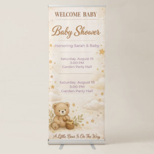 Baby Shower Banner   Teddy Bear   Neutral Pastel