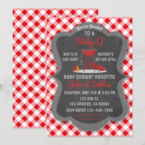 Baby Shower Barbecue Invitation BabyQ Party Zazzle