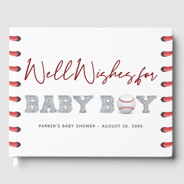 Baby Shower Baseball Guest Book (Front)