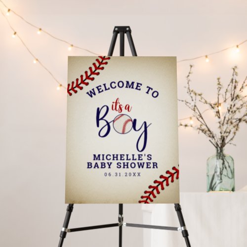 Baby Shower Baseball Welcome Sign