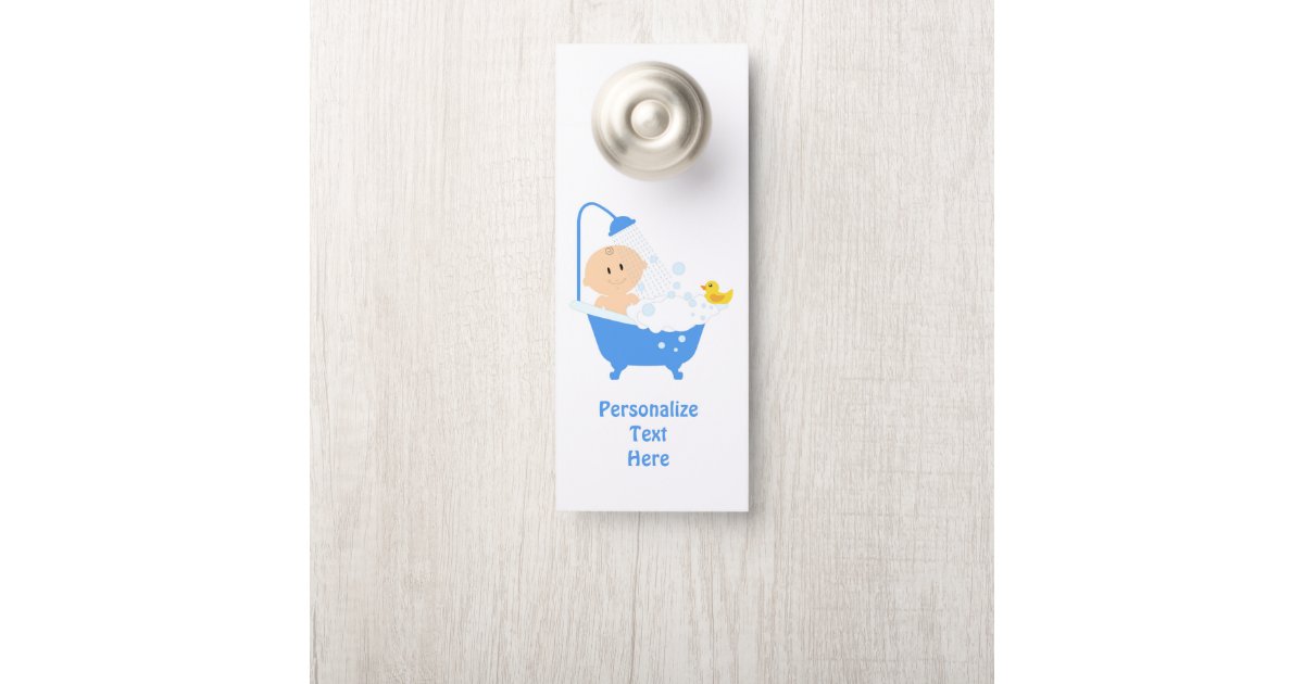 Baby Shower Bathtub Bath Time Personalized Room Door Hanger Zazzle