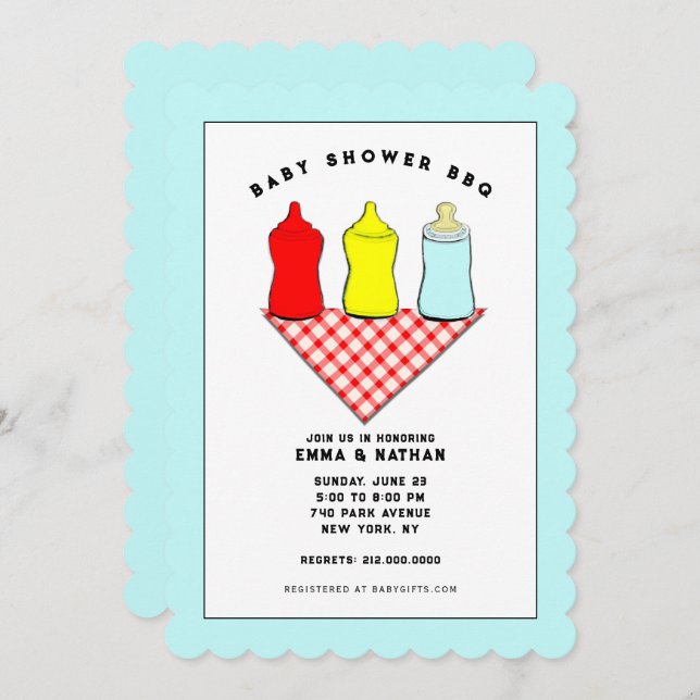 Baby Shower BBQ Invitations (Front/Back)