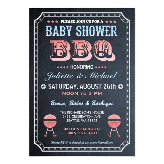 Baby Shower BBQ Invitations (Chalkboard) v.2 | Zazzle.com