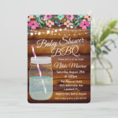 Baby Shower BBQ Mason Jar Invitation (Standing Front)