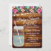 Baby Shower BBQ Mason Jar Invitation (Front)