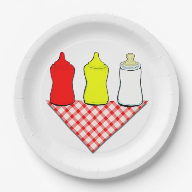 Baby Shower BBQ Paper Plates (Front)