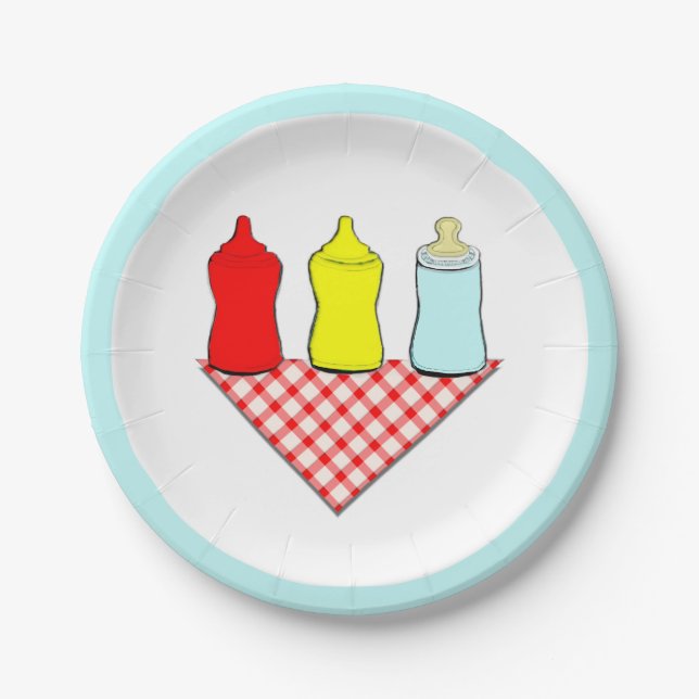 Baby Shower BBQ Paper Plates (Front)