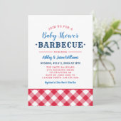 Baby Shower BBQ Red White and Blue Invitation (Standing Front)