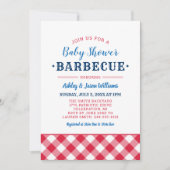 Baby Shower BBQ Red White and Blue Invitation (Front)