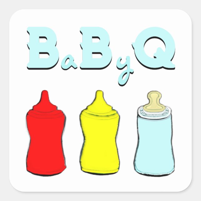 Baby Shower BBQ Square Sticker (Front)