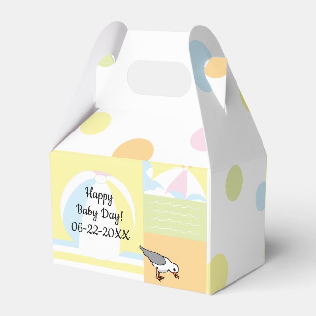 Baby Shower Beach Ball Gable Favor Box (Back Side)