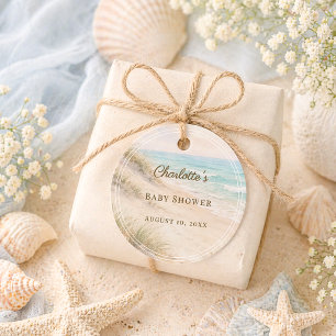 Baby Shower beach coastal elegant DIY Favor Tags