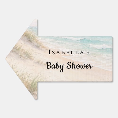 Baby Shower beach coastal guest welcome arrow Sign